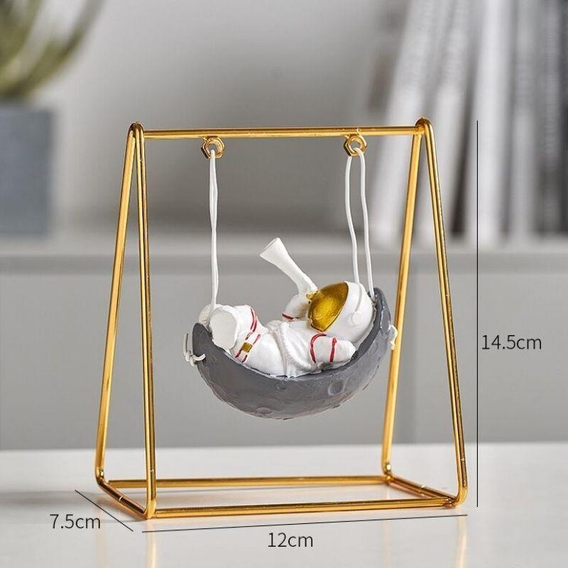 HomeQuill™ Mini Astronaut on a Swing Figurine - Nordic Side - 