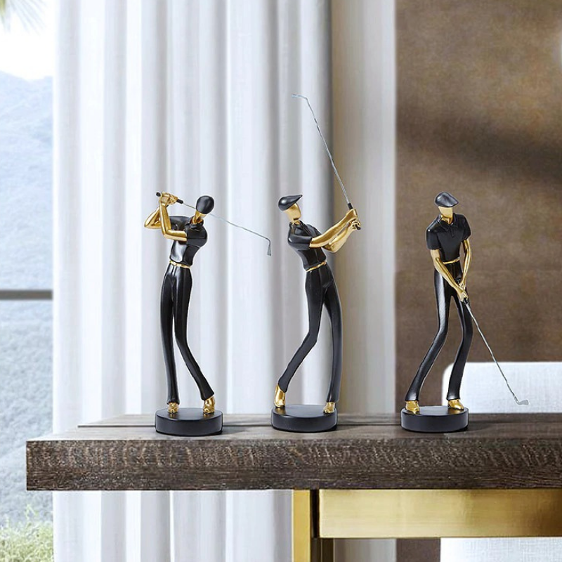 HomeQuill™ Modern Golfer Figurines - Nordic Side - 