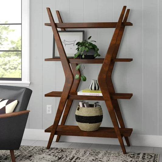 Tianie 66'' H X 40'' W Solid Wood Etagere Bookcase