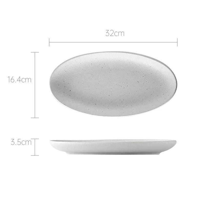 Kellits Elegant Oval Stoneware Plate