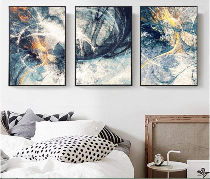 Tangled Lines Stretched Canvas - Nordic Side - 3 piece, Acrylic Image, canvas art, spo-enabled