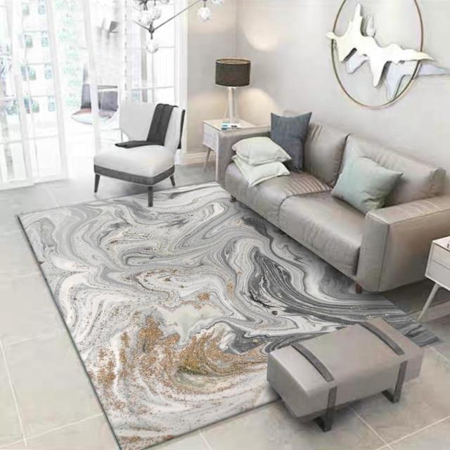 Kiera - Golden Powder Marble Pattern Carpet - Nordic Side - Rugs