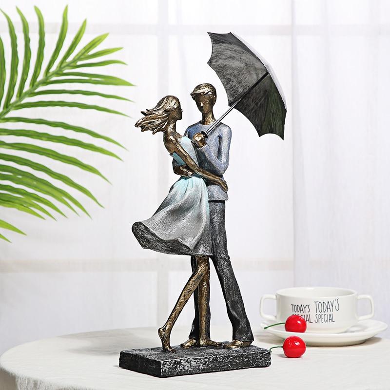 Lovers Artisan-Made Lovers Umbrella Statue