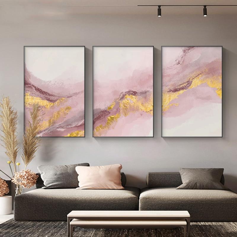 Abstract Pink & Golden