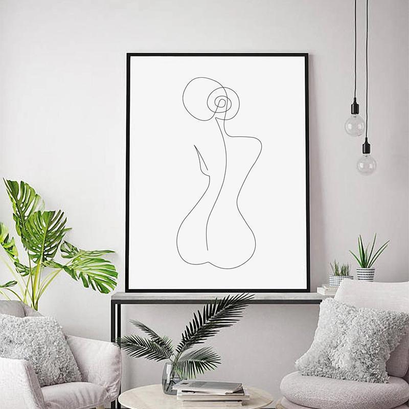 Femme Figure Line Print - Nordic Side - Art + Prints, not-hanger