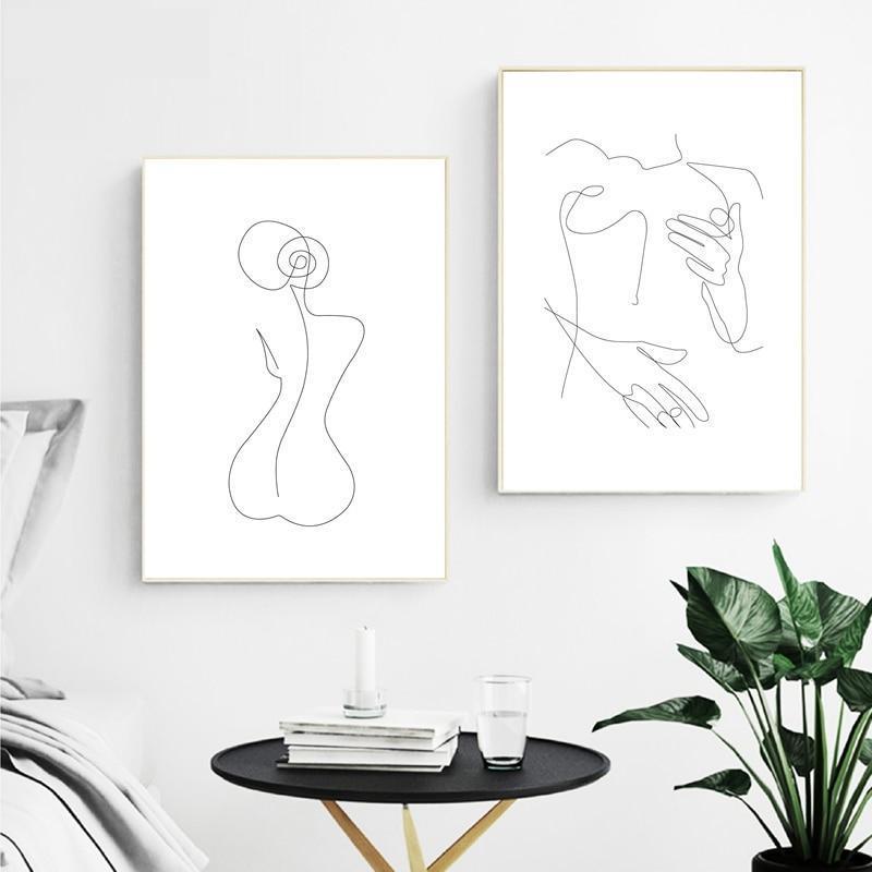 Femme Figure Line Print - Nordic Side - Art + Prints, not-hanger