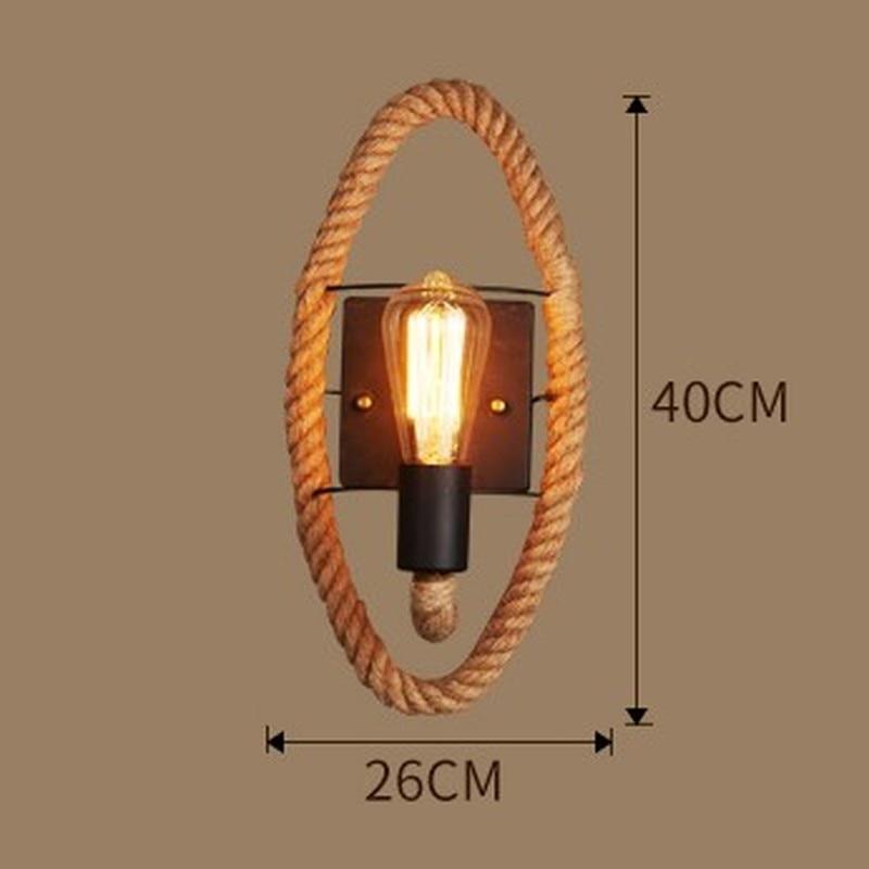 Rory - Retro Round Hemp Rope Lamp - Nordic Side - Lightning