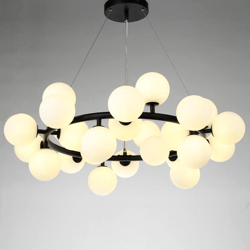 Black & Gold Round Ball Chandelier - Nordic Side - 