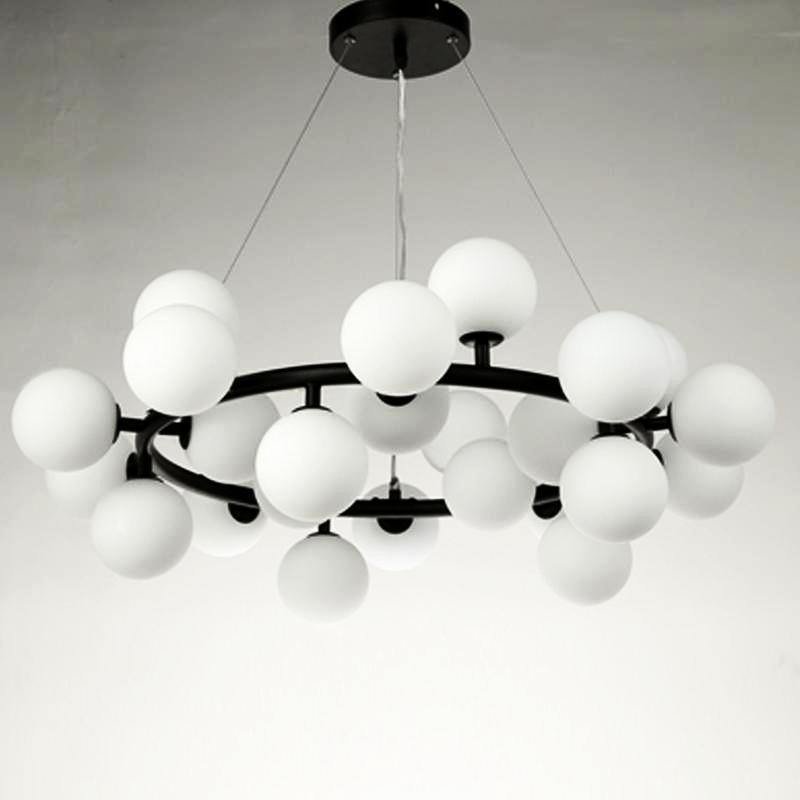 Black & Gold Round Ball Chandelier - Nordic Side - 