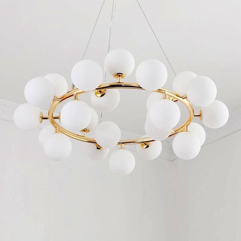 Black & Gold Round Ball Chandelier - Nordic Side - 