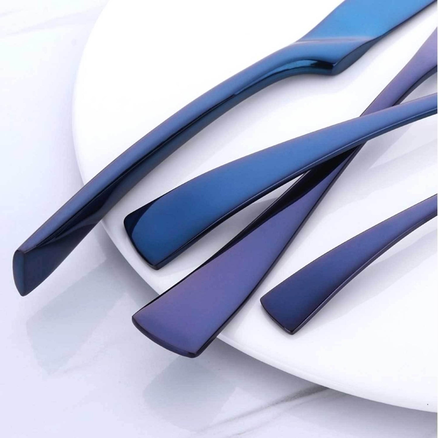 Blue Slim Metal Cutlery Set - Nordic Side - 