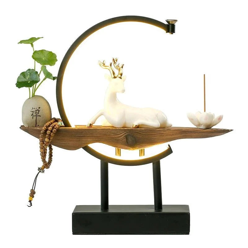 White Deer Incense Burner Lamp