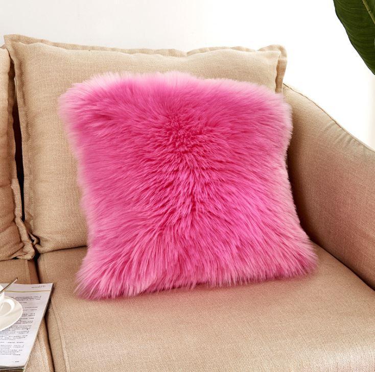 Soft Plush Fur Pillow Cover Case - Nordic Side - 