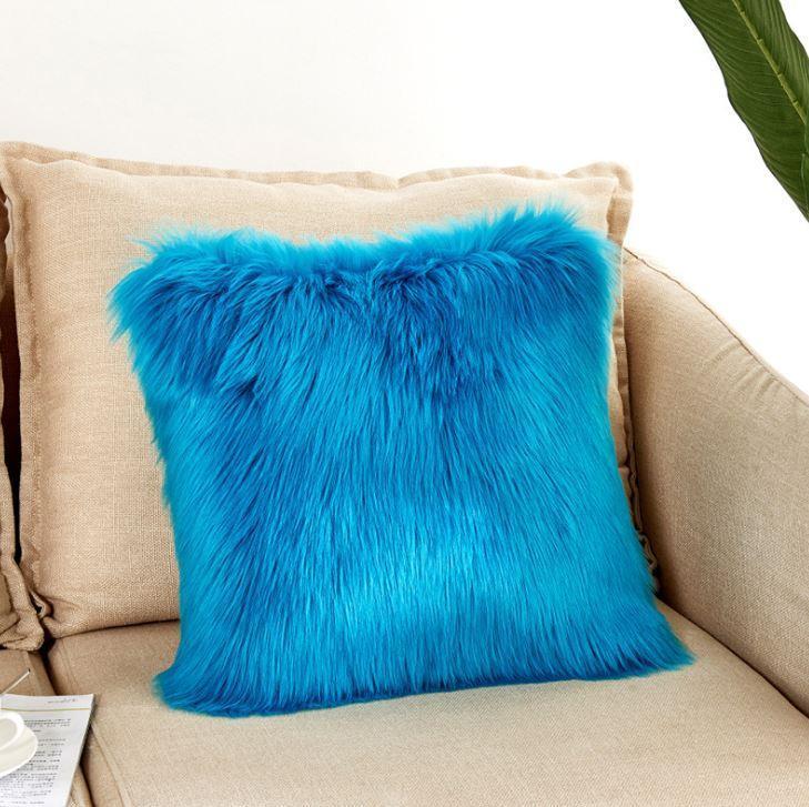 Soft Plush Fur Pillow Cover Case - Nordic Side - 