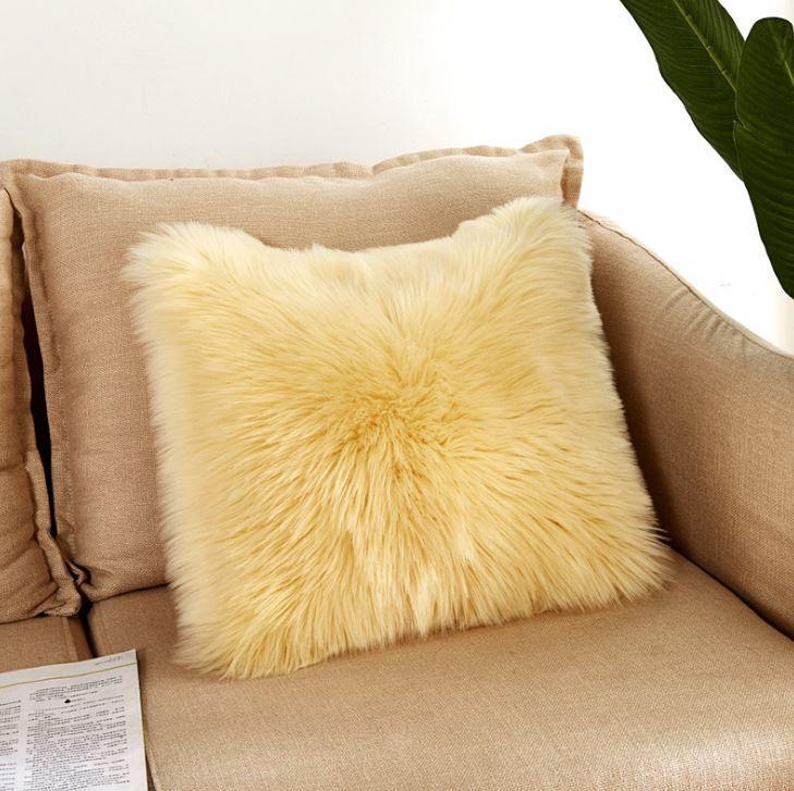 Soft Plush Fur Pillow Cover Case - Nordic Side - 