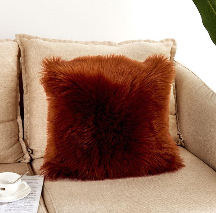 Soft Plush Fur Pillow Cover Case - Nordic Side - 