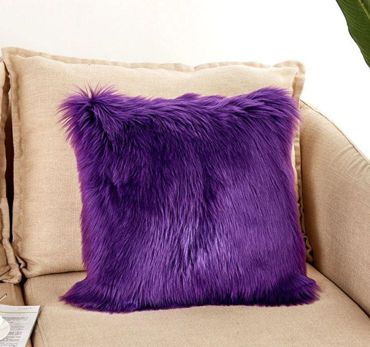 Soft Plush Fur Pillow Cover Case - Nordic Side - 