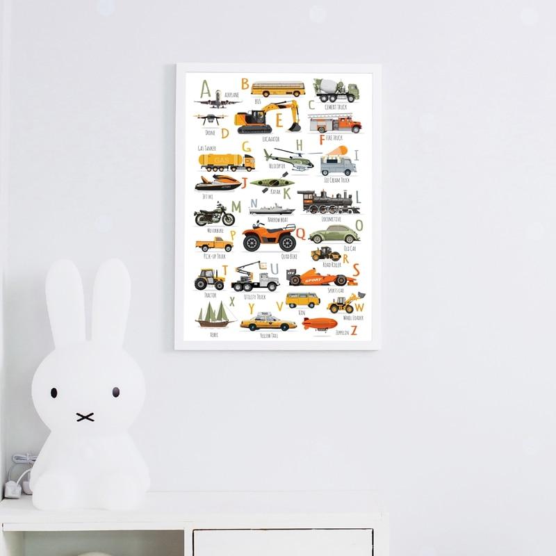 Abstract Cars Alphabet Canvas Print