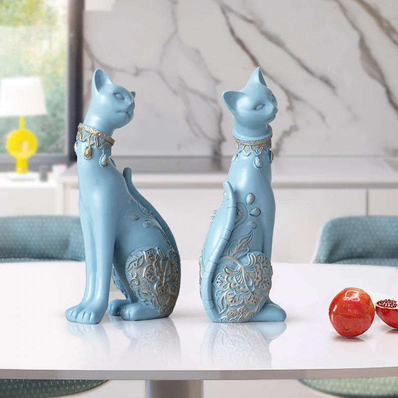 HomeQuill™ Luxury Cat Figurine (Set of 2) - Nordic Side - 