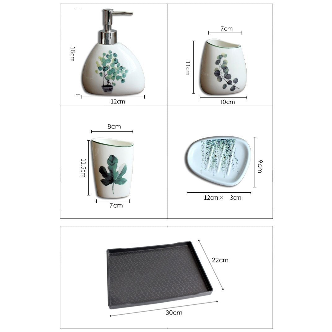 Ceramic Palm Bathroom Organisers - Nordic Side - 