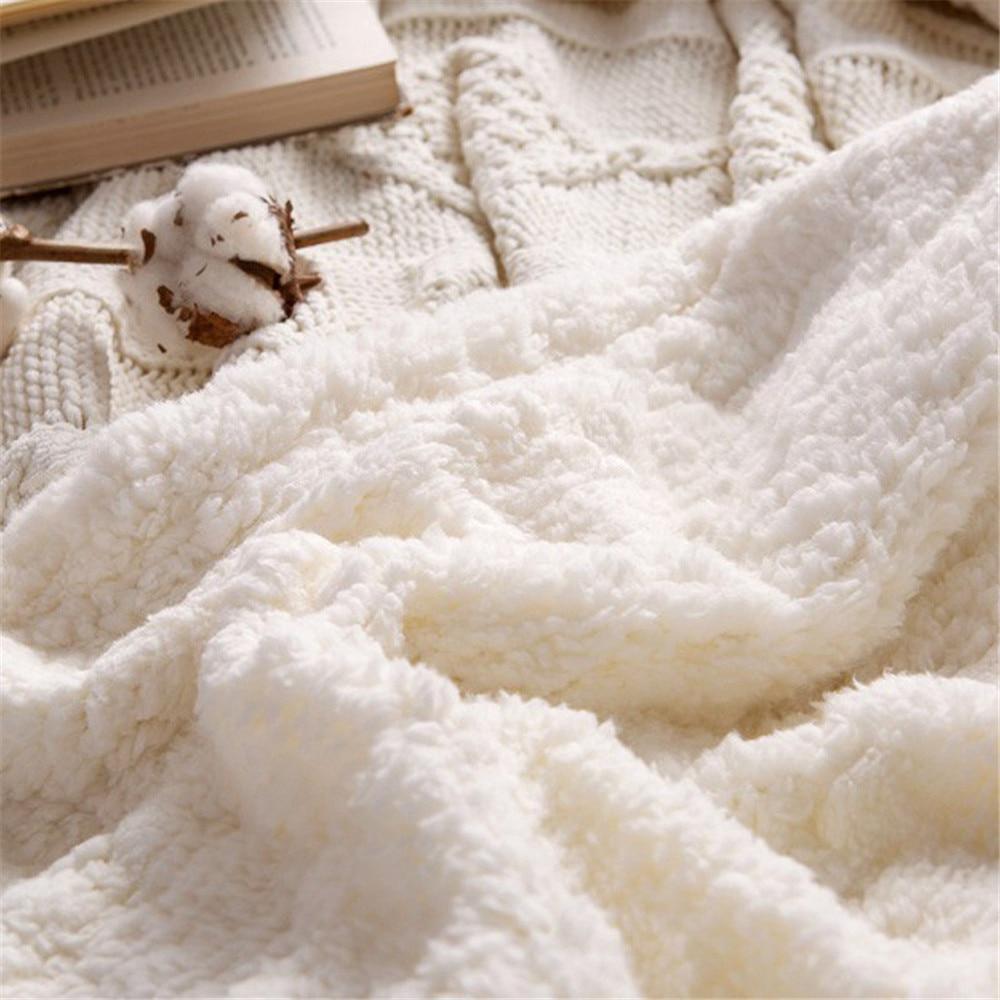 Chenille Lambs Throw Blanket - Nordic Side - 