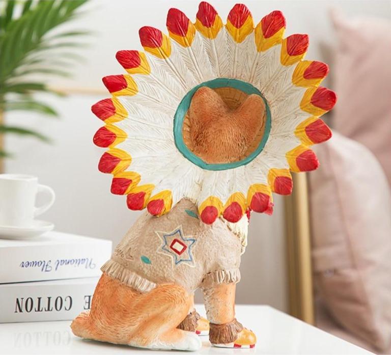 Shiba Indian Headdress Shiba Inu Figurine