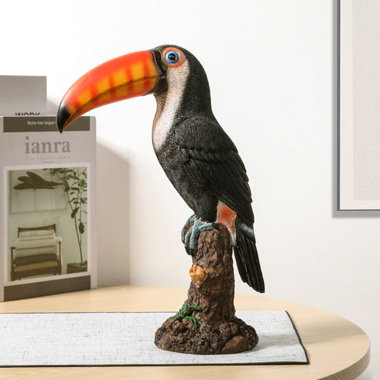 Resin Parrot Bird Statue Ornament