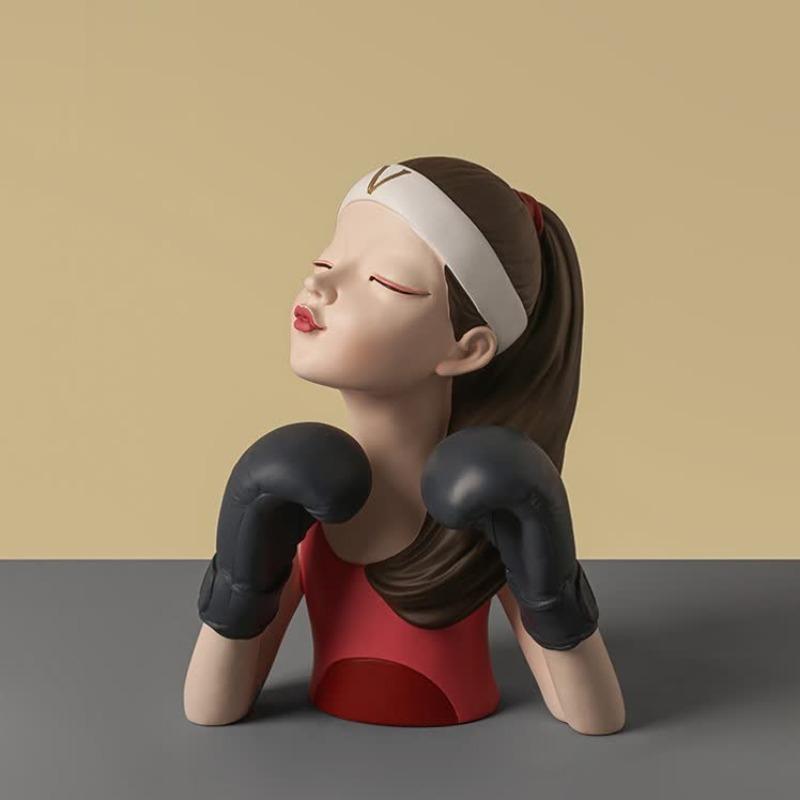 Kakintu Japanese-Inspired Boxing Girl Statue