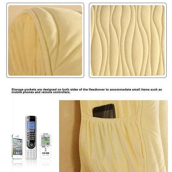 Dacia - Modern Elastic Dustproof Full Headboard Bed Cover with Pocket - Nordic Side - archidaily, archilovers, architecture, architecturelovers, architectureporn, arcitecture, art, artist, co