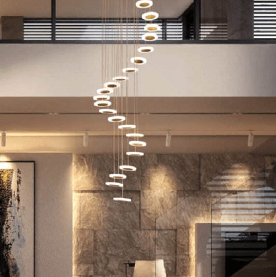 Dianna Wavedrop Staircase Chandelier - Nordic Side - architecture, arcitecture, art, artichture, artist, bathroom vanity, contemporaryart, decor, decoration, design, designer, designinspirati