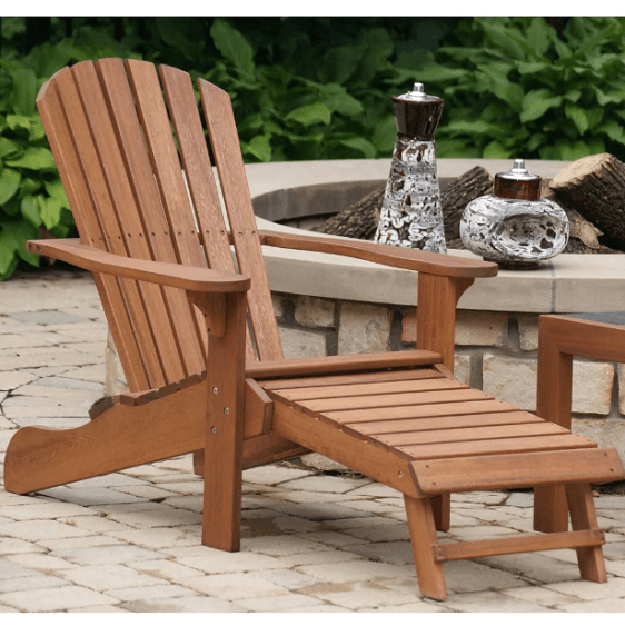 Eilaf Eucalyptus Adirondack Chair with Built-in Ottoman - Nordic Side - architecture, arcitecture, art, artist, contemporaryart, decor, decoration, design, designer, designinspiration, edison