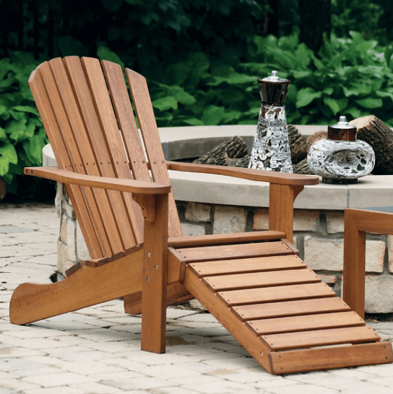 Eilaf Eucalyptus Adirondack Chair with Built-in Ottoman - Nordic Side - architecture, arcitecture, art, artist, contemporaryart, decor, decoration, design, designer, designinspiration, edison