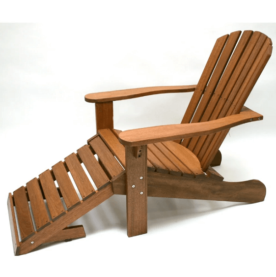 Eilaf Eucalyptus Adirondack Chair with Built-in Ottoman - Nordic Side - architecture, arcitecture, art, artist, contemporaryart, decor, decoration, design, designer, designinspiration, edison