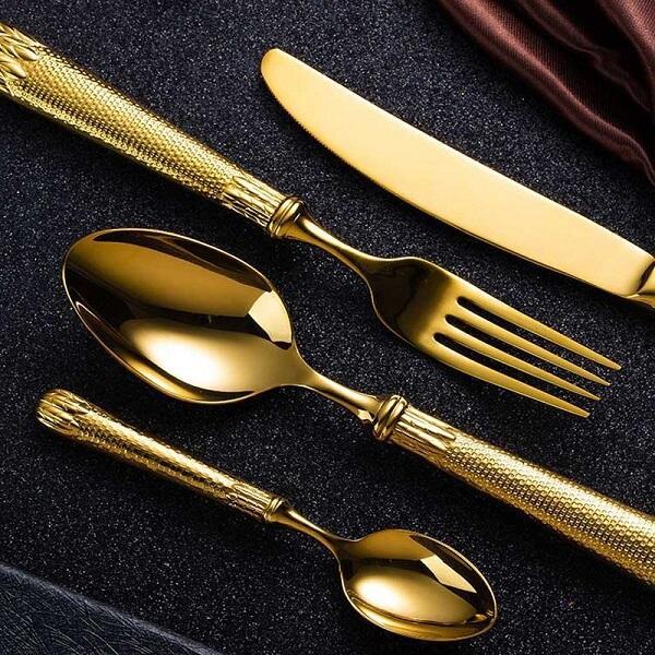 Elnoora Gold Luxury Flatware Set - Nordic Side - amazing, architecture, arcitecture, art, artichture, artist, beautiful, business, canvas, clock, clocks, contemporaryart, decor, decoration, d