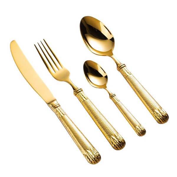 Elnoora Gold Luxury Flatware Set - Nordic Side - amazing, architecture, arcitecture, art, artichture, artist, beautiful, business, canvas, clock, clocks, contemporaryart, decor, decoration, d