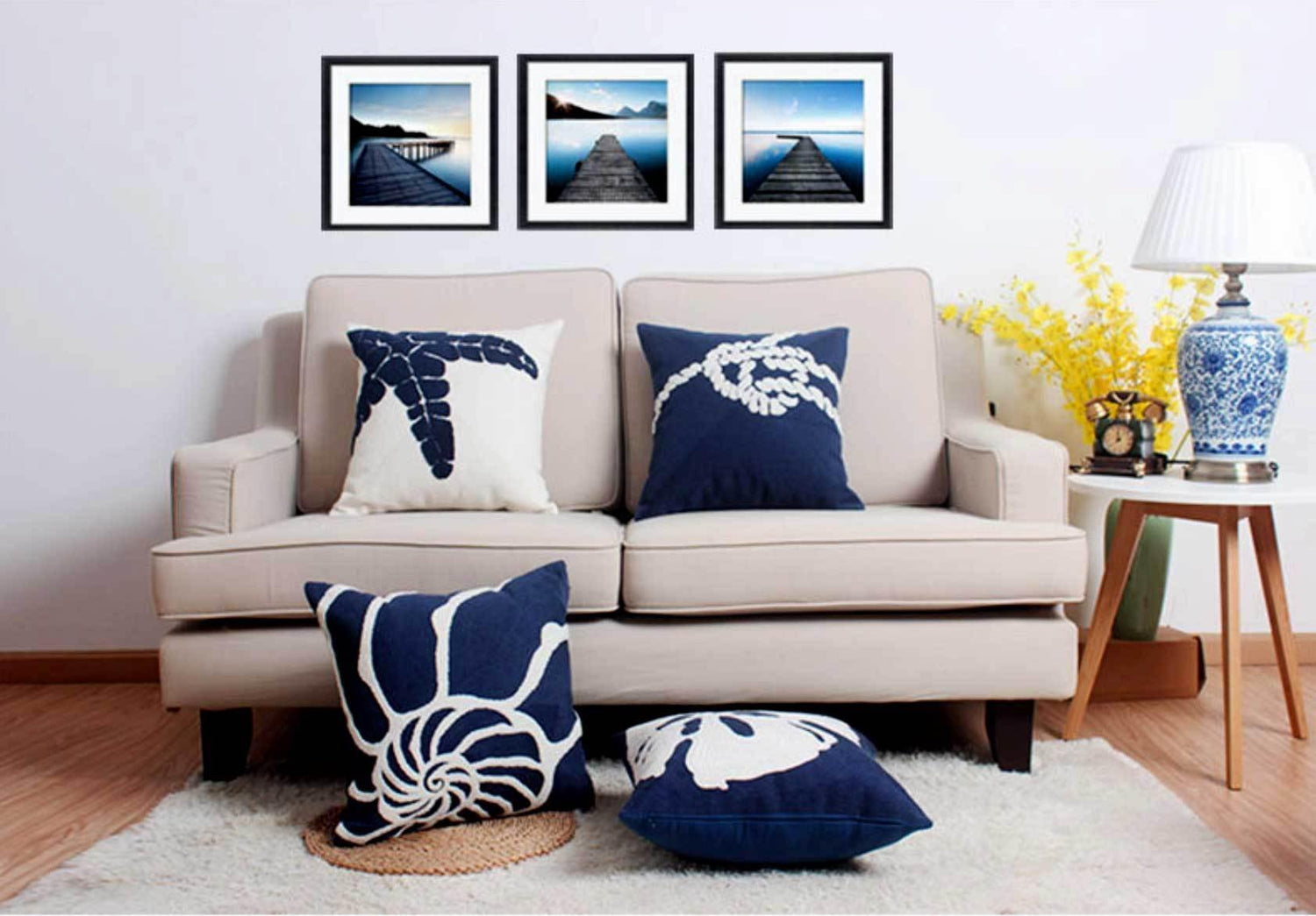 Embroidered Marine Cushions - Nordic Side - 