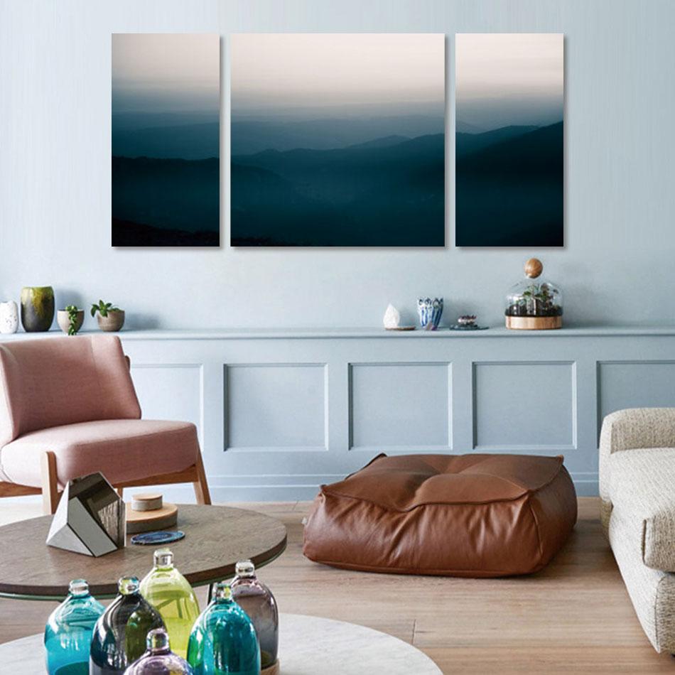 Blue Horizon Stretched Canvas - Nordic Side - 3 piece, Acrylic Image, canvas art, Canvas Image, spo-enabled