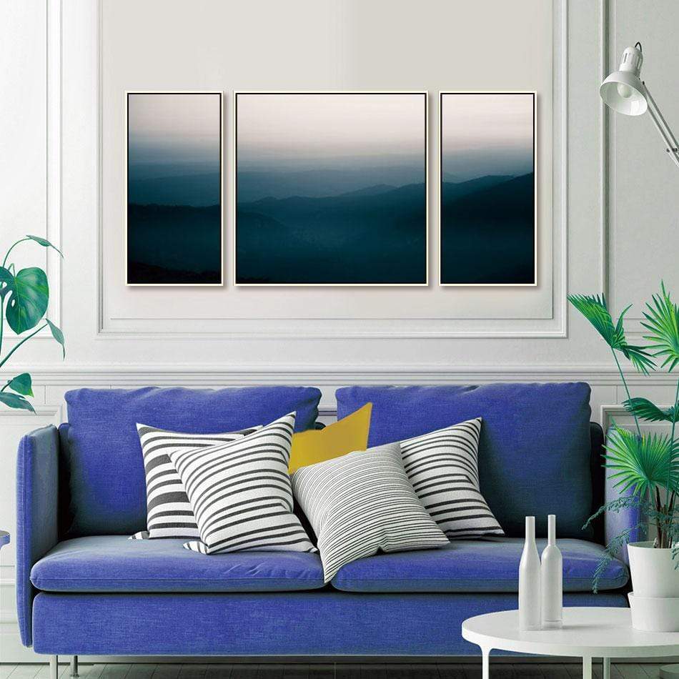 Blue Horizon Stretched Canvas - Nordic Side - 3 piece, Acrylic Image, canvas art, Canvas Image, spo-enabled