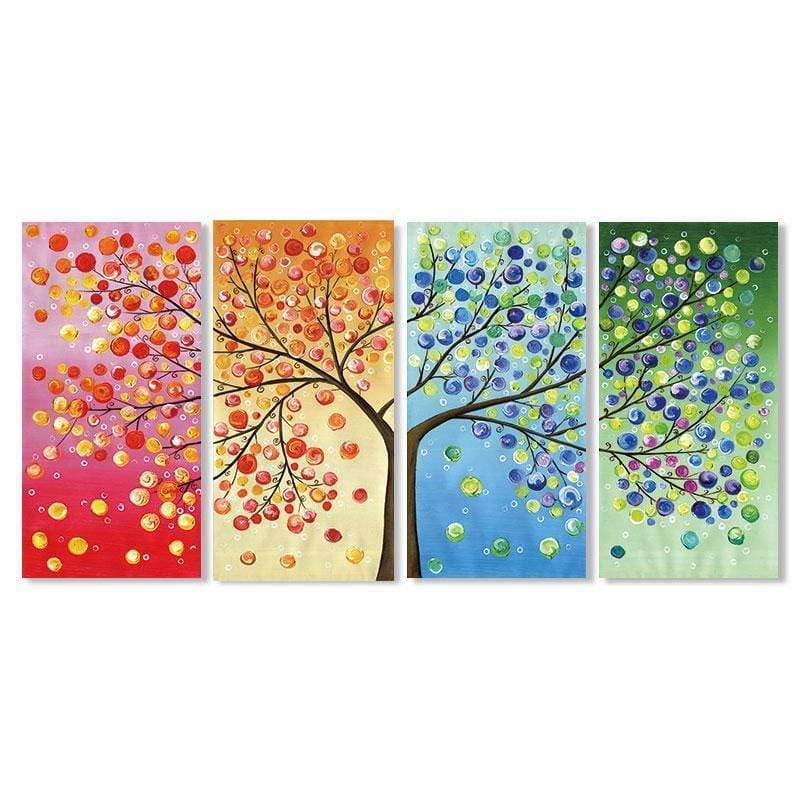 Tree of Life Stretched Canvas - Nordic Side - 4 Piece, Acrylic Image, canvas art, Canvas Image, spo-enabled