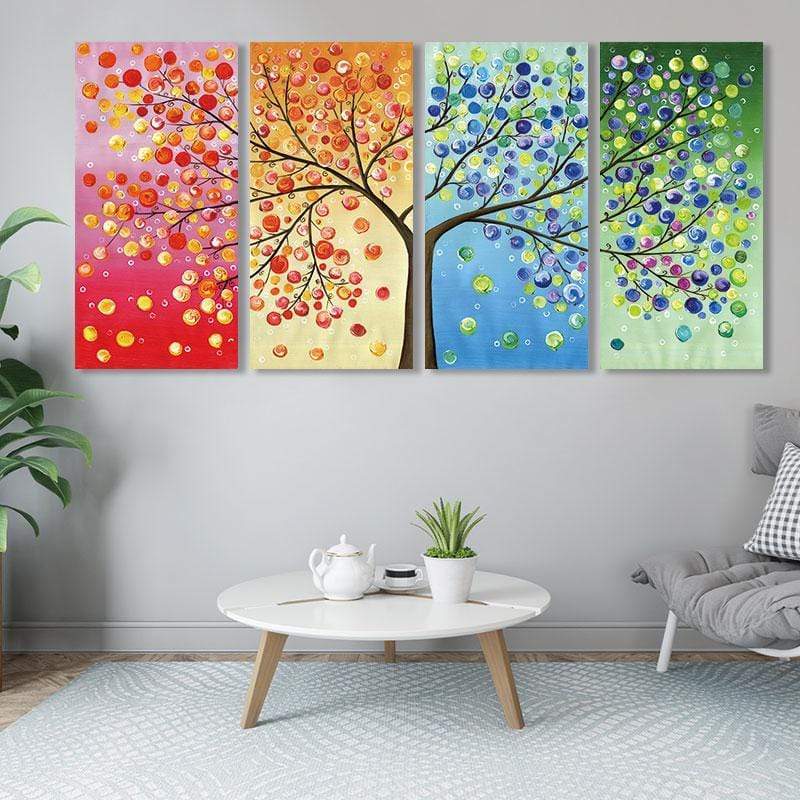 Tree of Life Stretched Canvas - Nordic Side - 4 Piece, Acrylic Image, canvas art, Canvas Image, spo-enabled