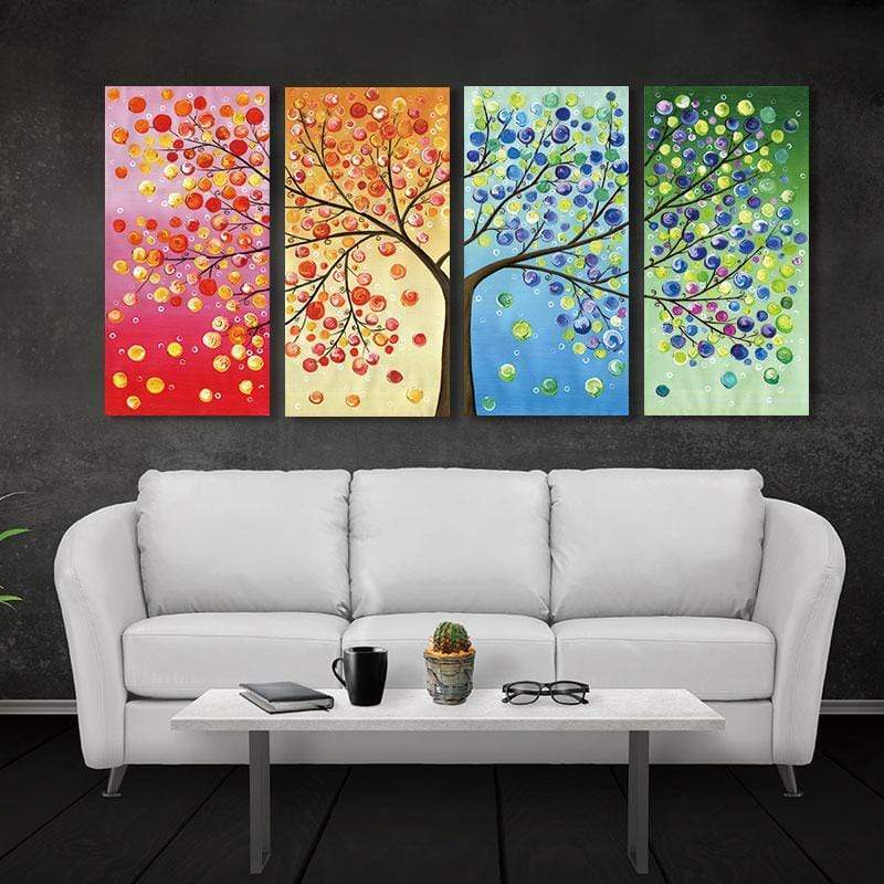 Tree of Life Stretched Canvas - Nordic Side - 4 Piece, Acrylic Image, canvas art, Canvas Image, spo-enabled