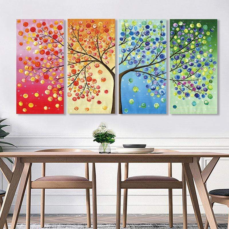 Tree of Life Stretched Canvas - Nordic Side - 4 Piece, Acrylic Image, canvas art, Canvas Image, spo-enabled