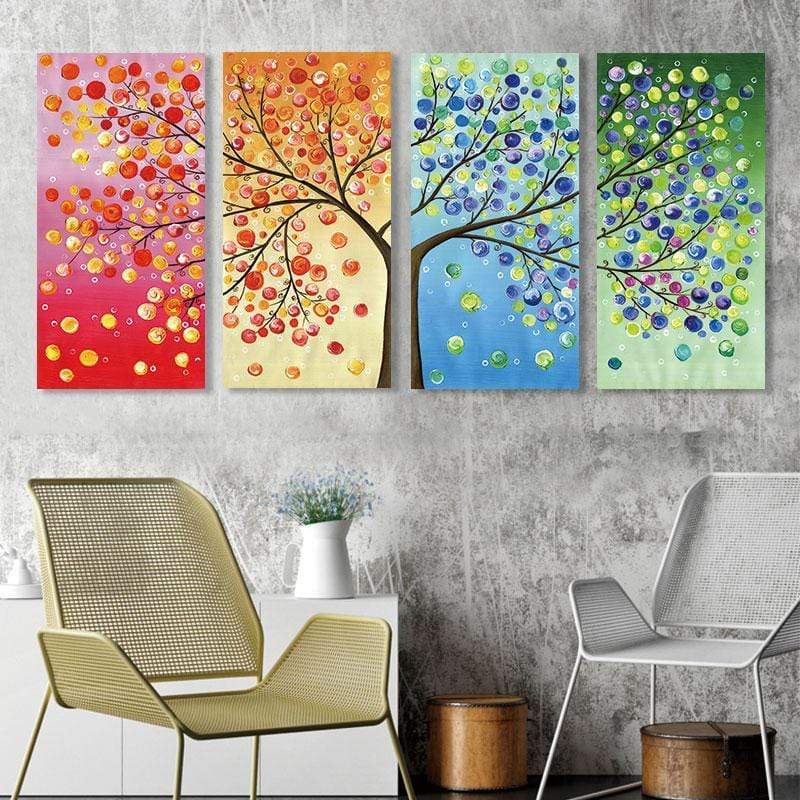 Tree of Life Stretched Canvas - Nordic Side - 4 Piece, Acrylic Image, canvas art, Canvas Image, spo-enabled