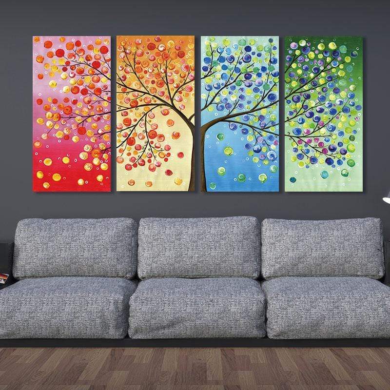 Tree of Life Stretched Canvas - Nordic Side - 4 Piece, Acrylic Image, canvas art, Canvas Image, spo-enabled