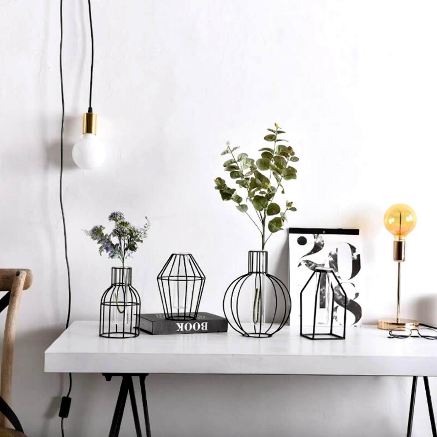 Geometric Iron Vases - Nordic Side - 