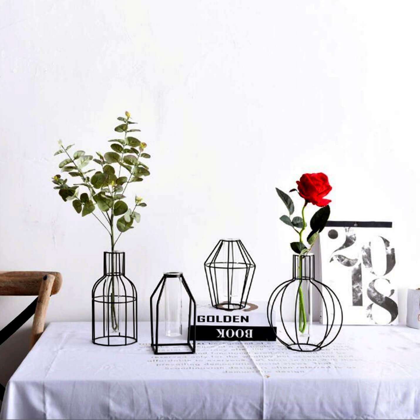 Geometric Iron Vases - Nordic Side - 