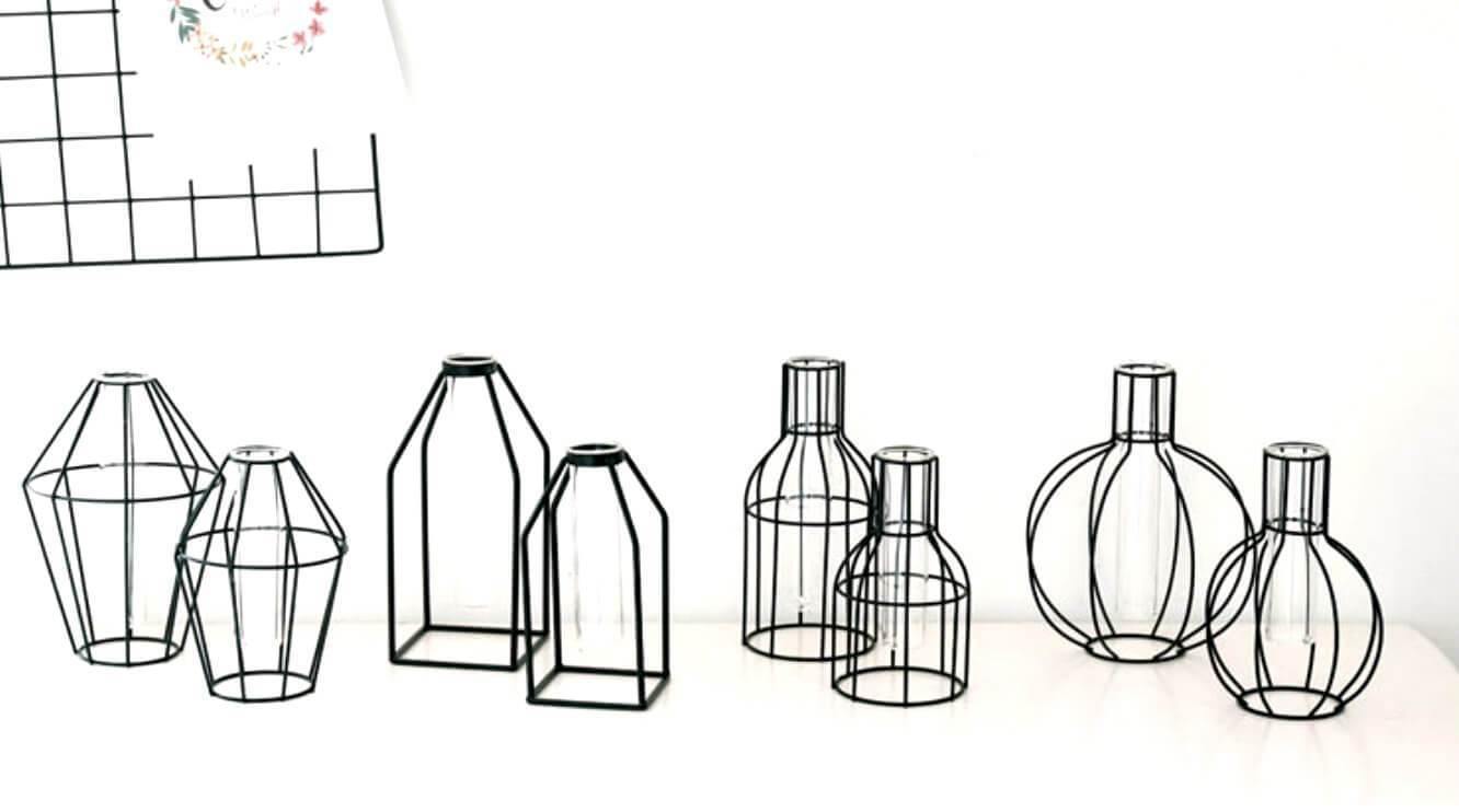 Geometric Iron Vases - Nordic Side - 