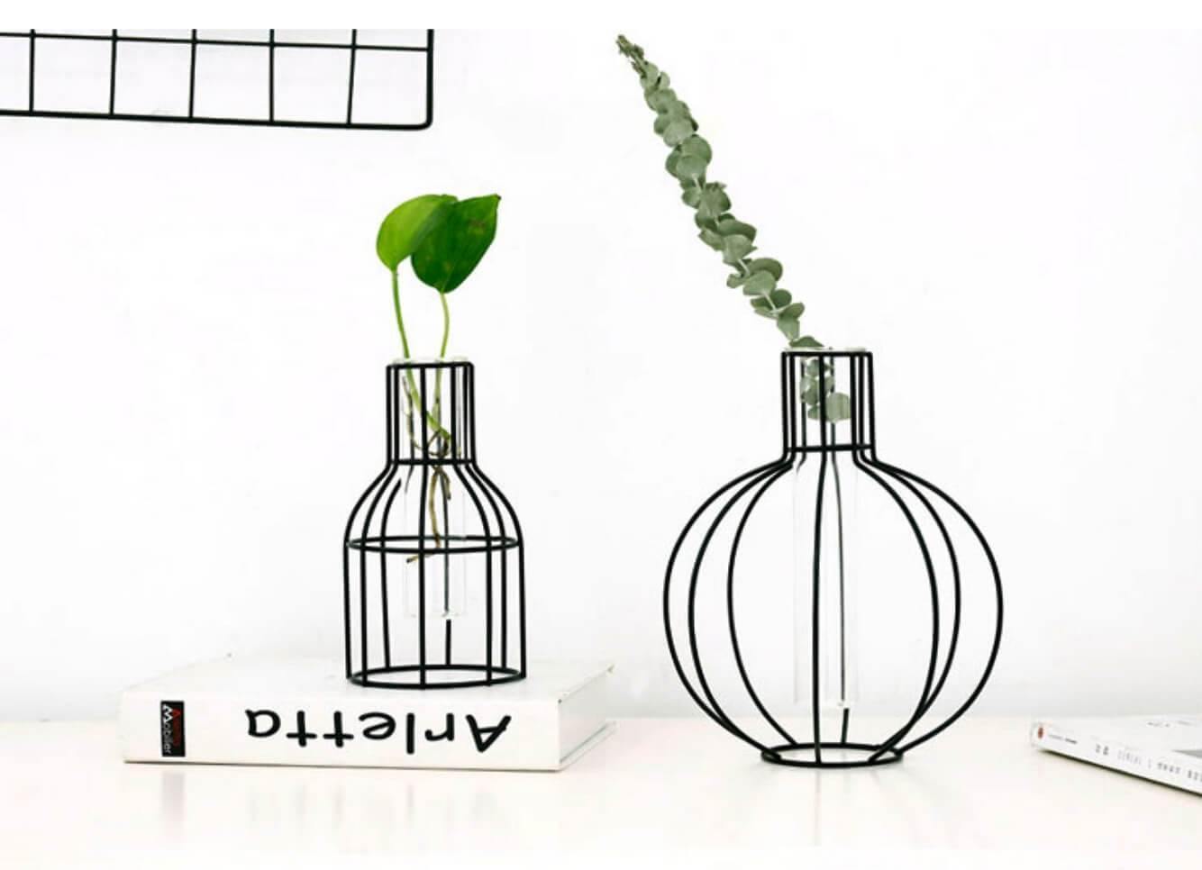 Geometric Iron Vases - Nordic Side - 