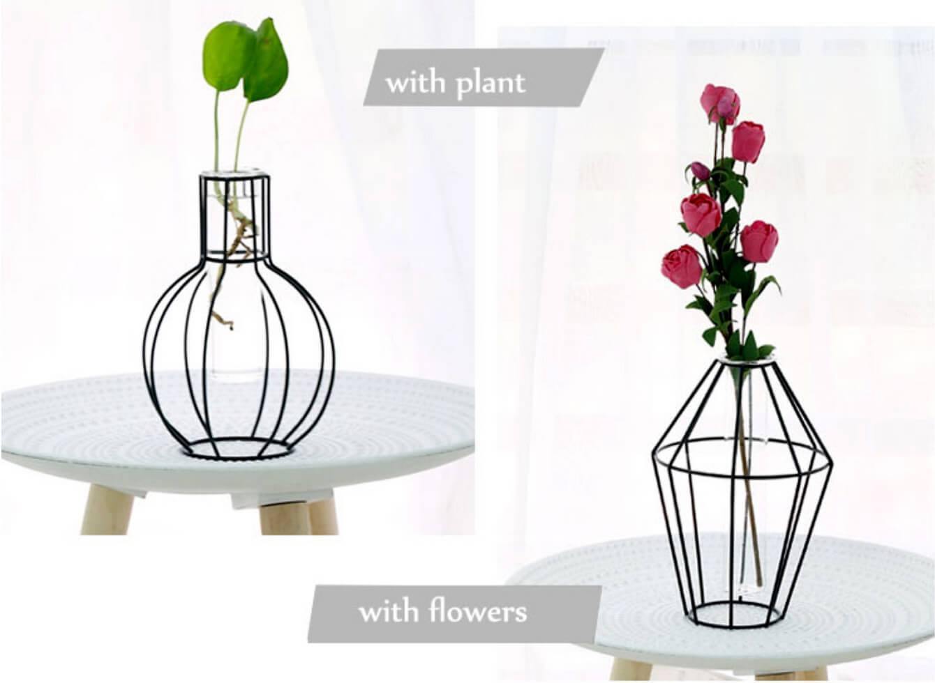 Geometric Iron Vases - Nordic Side - 