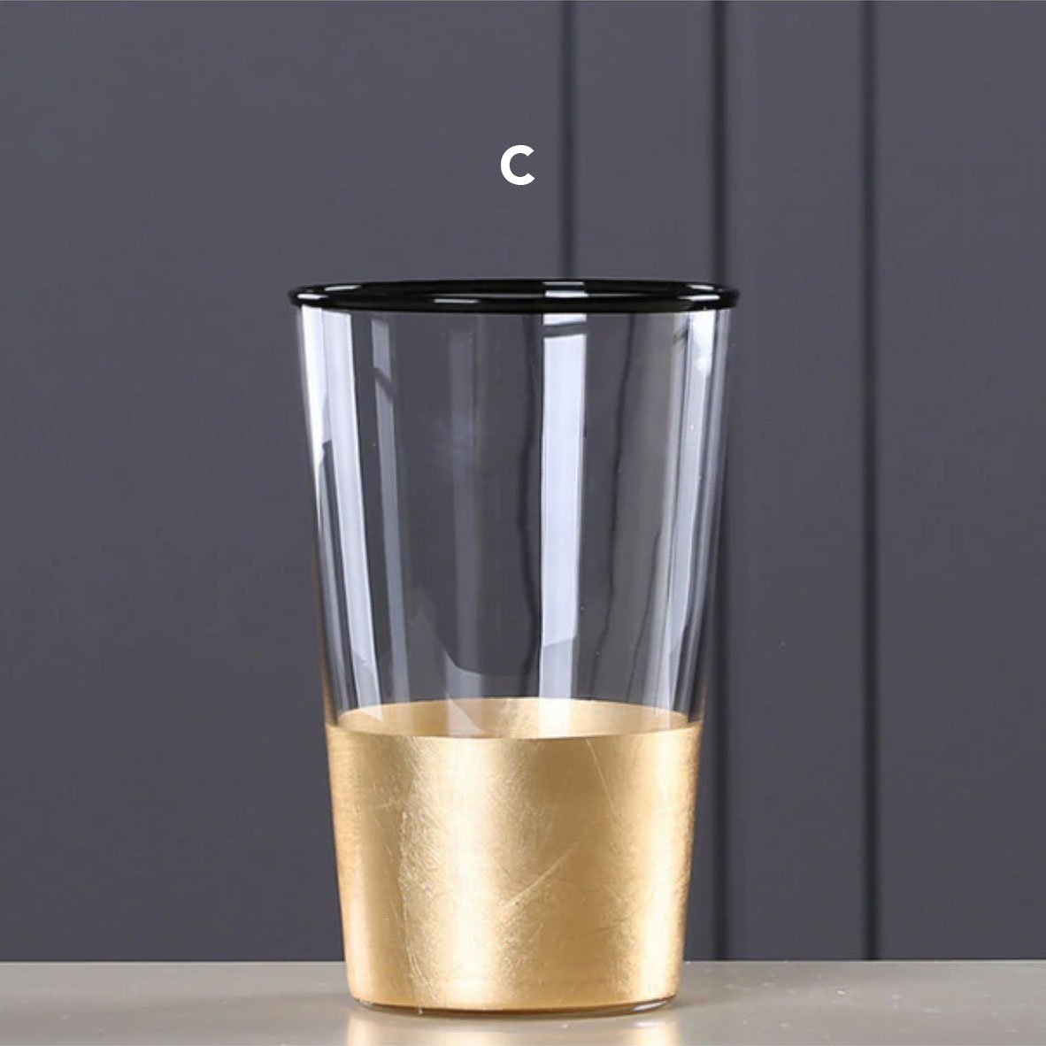 Gold Foiled Glass Vase - Nordic Side - 